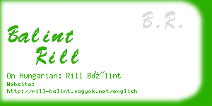 balint rill business card